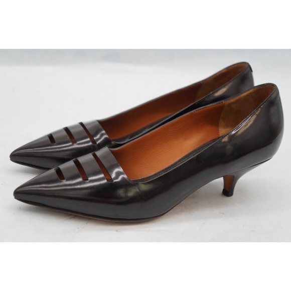 CELINE BLACK POINTY PUMP LEATHER SHOES SIZE 36 - Picture 5 of 14